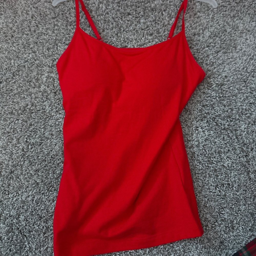 Padded red tank top
